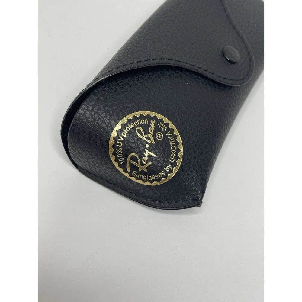 Ray Ban Black Leather Case for Aviator Sunglasses Snap Travel Carrying